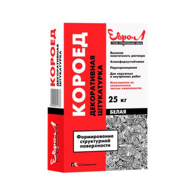 Штукатурка короед Евро - Л  БЕЛАЯ 2,5-3,0 (25 кг ),